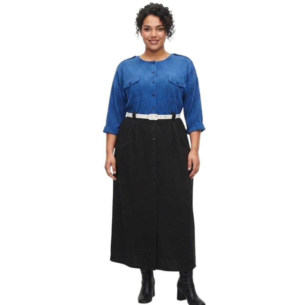 Karis Korner LTD  Vintage Striped Maxi Dress Business Office Plus Size 2X